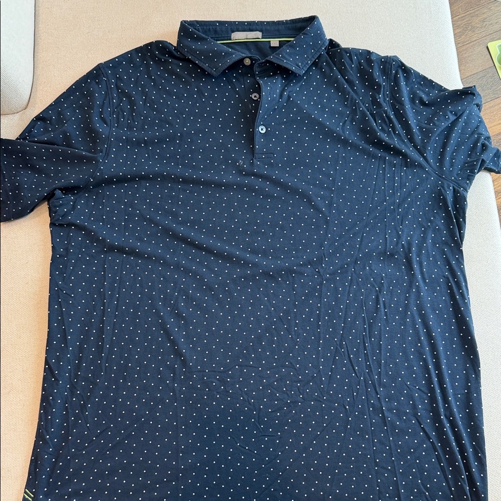 Tasc Navy Polka Dot Polo Shirt
